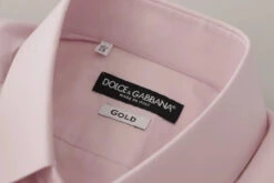 Dolce & Gabbana Light Pink Cotton Dress Formal Men GOLD Men's Shirt (Pre-Owned) 11 Dolce & Gabbana Light Pink Cotton Dress Formal Men GOLD Men's Shirt (Pre-Owned) -Lux Lair Store 4567730