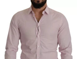 Dolce & Gabbana Light Pink Cotton Dress Formal Men GOLD Men's Shirt (Pre-Owned) 8 Dolce & Gabbana Light Pink Cotton Dress Formal Men GOLD Men's Shirt (Pre-Owned) -Lux Lair Store 4567736