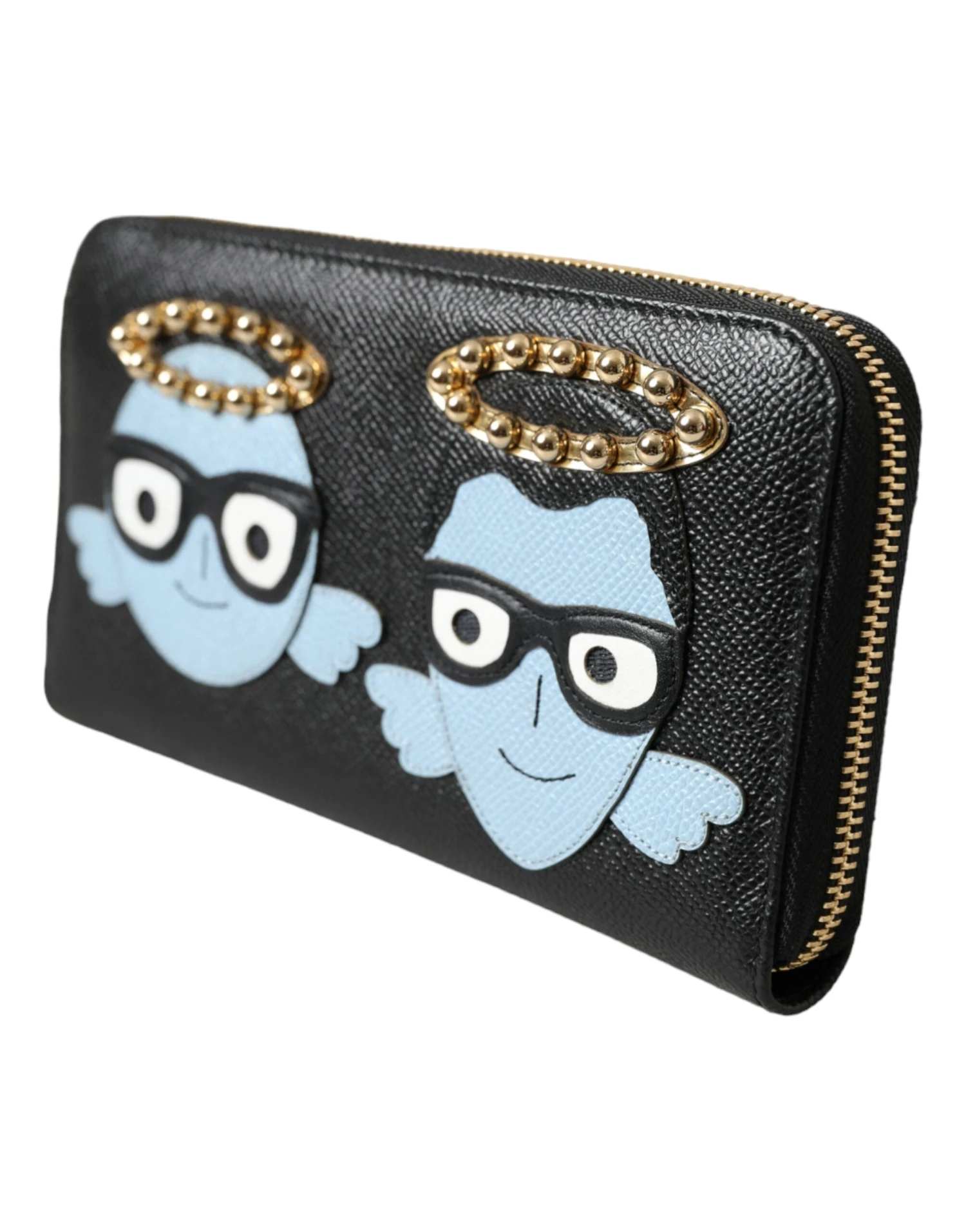 Dolce & Gabbana Black Blue Leather #DGFAMILY Zipper Continental Men Men's Wallet 4 Dolce & Gabbana Black Blue Leather #DGFAMILY Zipper Continental Men Men's Wallet - Image 2