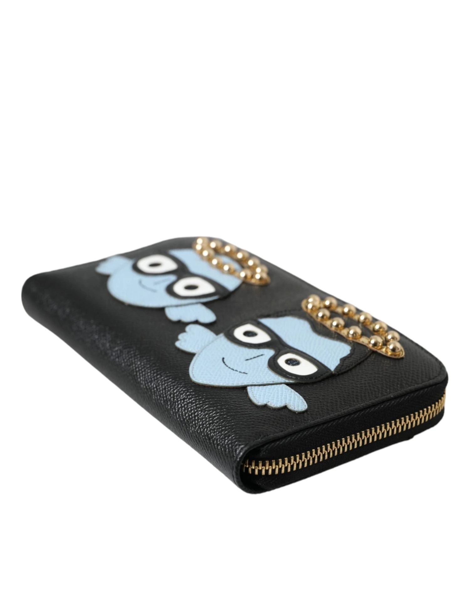 Dolce & Gabbana Black Blue Leather #DGFAMILY Zipper Continental Men Men's Wallet 6 Dolce & Gabbana Black Blue Leather #DGFAMILY Zipper Continental Men Men's Wallet - Image 4
