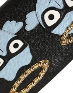 Dolce & Gabbana Black Blue Leather #DGFAMILY Zipper Continental Men Men's Wallet 12 Dolce & Gabbana Black Blue Leather #DGFAMILY Zipper Continental Men Men's Wallet -Lux Lair Store 4570747