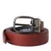 Dolce & Gabbana Brown Leather Silver Metal Buckle Belt Men's Men 2 Dolce & Gabbana Brown Leather Silver Metal Buckle Belt Men's Men -Lux Lair Store 4570847