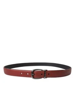 Dolce & Gabbana Brown Leather Silver Metal Buckle Belt Men's Men -Lux Lair Store 4570848