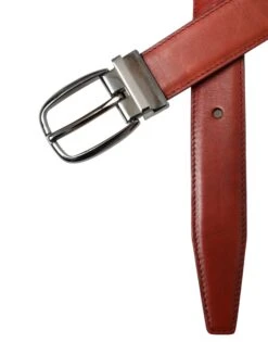 Dolce & Gabbana Brown Leather Silver Metal Buckle Belt Men's Men -Lux Lair Store 4570851