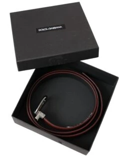 Dolce & Gabbana Brown Leather Silver Metal Buckle Belt Men's Men -Lux Lair Store 4570852