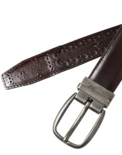 Dolce & Gabbana Dark Brown Perforated Leather Metal Buckle Belt Men's Men 11 Dolce & Gabbana Dark Brown Perforated Leather Metal Buckle Belt Men's Men -Lux Lair Store 4570860