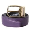 Dolce & Gabbana Purple Leather Gold Metal Buckle Belt Men's Men 2 Dolce & Gabbana Purple Leather Gold Metal Buckle Belt Men's Men -Lux Lair Store 4570863