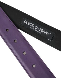 Dolce & Gabbana Purple Leather Gold Metal Buckle Belt Men's Men -Lux Lair Store 4570866