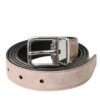 Dolce & Gabbana Beige Suede Leather Silver Buckle Belt Men's Men 1 Dolce & Gabbana Beige Suede Leather Silver Buckle Belt Men's Men -Lux Lair Store 4570879