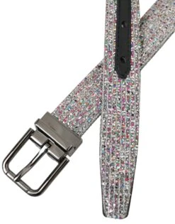 Dolce & Gabbana Multicolor Embellished Silver Metal Buckle Men's Belt -Lux Lair Store 4570905