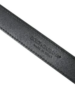 Dolce & Gabbana Green Leather Jacquard Silver Metal Buckle Men's Belt -Lux Lair Store 4570912