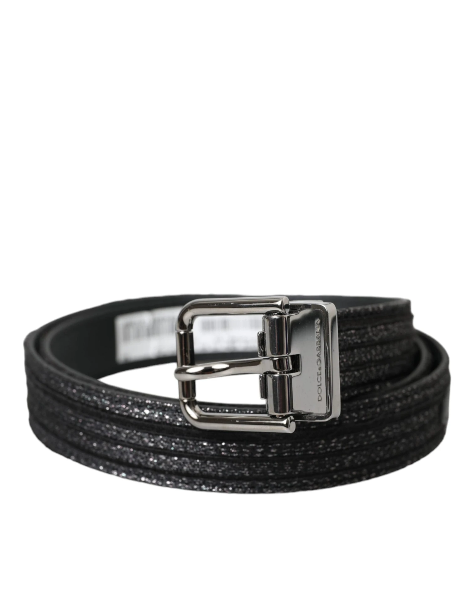Dolce & Gabbana Black Jacquard Stripes Silver Metal Buckle Men's Belt 3 Dolce & Gabbana Black Jacquard Stripes Silver Metal Buckle Men's Belt