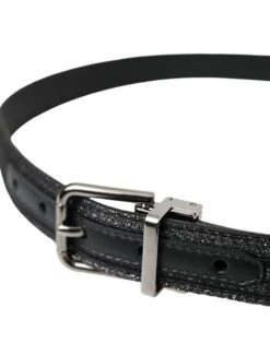 Dolce & Gabbana Black Jacquard Stripes Silver Metal Buckle Men's Belt 9 Dolce & Gabbana Black Jacquard Stripes Silver Metal Buckle Men's Belt -Lux Lair Store 4570955