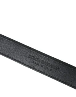 Dolce & Gabbana Black Jacquard Stripes Silver Metal Buckle Men's Belt 10 Dolce & Gabbana Black Jacquard Stripes Silver Metal Buckle Men's Belt -Lux Lair Store 4570956