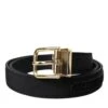 Dolce & Gabbana Black Gros Grain Gold Metal Buckle Belt Men's Men 2 Dolce & Gabbana Black Gros Grain Gold Metal Buckle Belt Men's Men -Lux Lair Store 4571003
