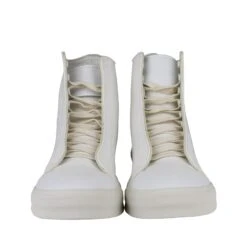 Alexander McQueen Men's Hi Top White / Ivory Canvas Sneaker -Lux Lair Store 457297 9026 42 3