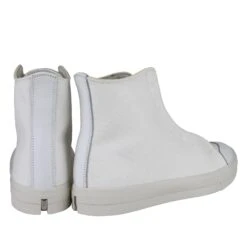 Alexander McQueen Men's Hi Top White / Ivory Canvas Sneaker -Lux Lair Store 457297 9026 42 5