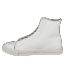 Alexander McQueen Men's Hi Top White / Ivory Canvas Sneaker -Lux Lair Store 457297 9026 42 7
