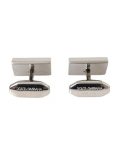Dolce & Gabbana Silver Plated Metal Brass DG Logo Pin Men's Cufflinks -Lux Lair Store 4574780