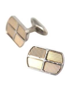 Dolce & Gabbana Silver Gold Plated Metal Brass Pin Men's Cufflinks -Lux Lair Store 4574823