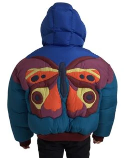Dolce & Gabbana Multicolor Butterfly Hooded Puffer Men's Jacket -Lux Lair Store 4575963