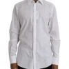 Dolce & Gabbana White Polka Dotted Cotton Dress GOLD Men's Shirt -Lux Lair Store 4576279
