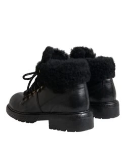 Dolce & Gabbana Black Leather Bernini Shearling Boots Men's Shoes 11 Dolce & Gabbana Black Leather Bernini Shearling Boots Men's Shoes -Lux Lair Store 4577652