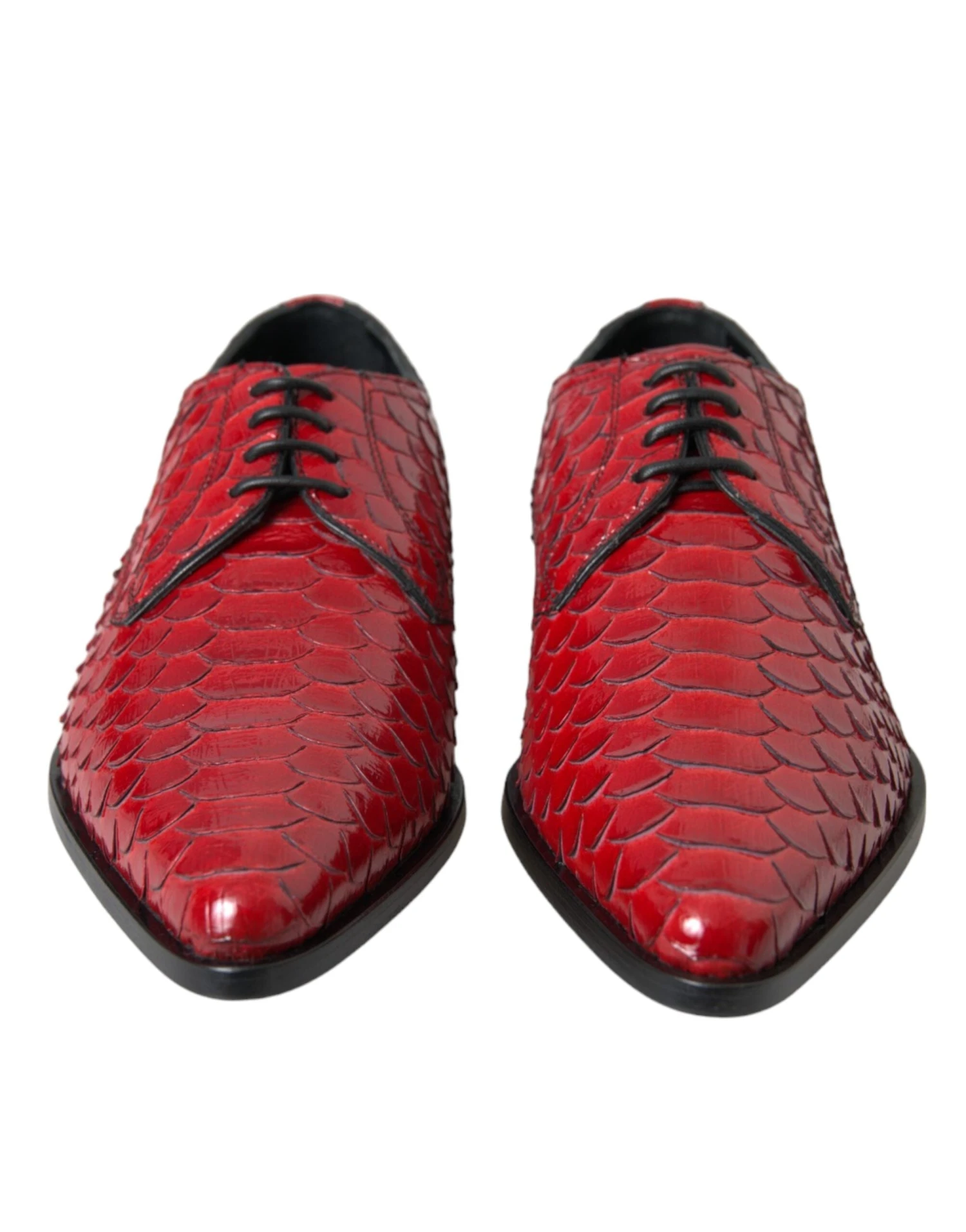 Dolce & Gabbana Red Textured Varnished Derby Men Formal Men's Shoes 4 Dolce & Gabbana Red Textured Varnished Derby Men Formal Men's Shoes - Image 2