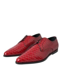 Dolce & Gabbana Red Textured Varnished Derby Men Formal Men's Shoes 10 Dolce & Gabbana Red Textured Varnished Derby Men Formal Men's Shoes -Lux Lair Store 4577970