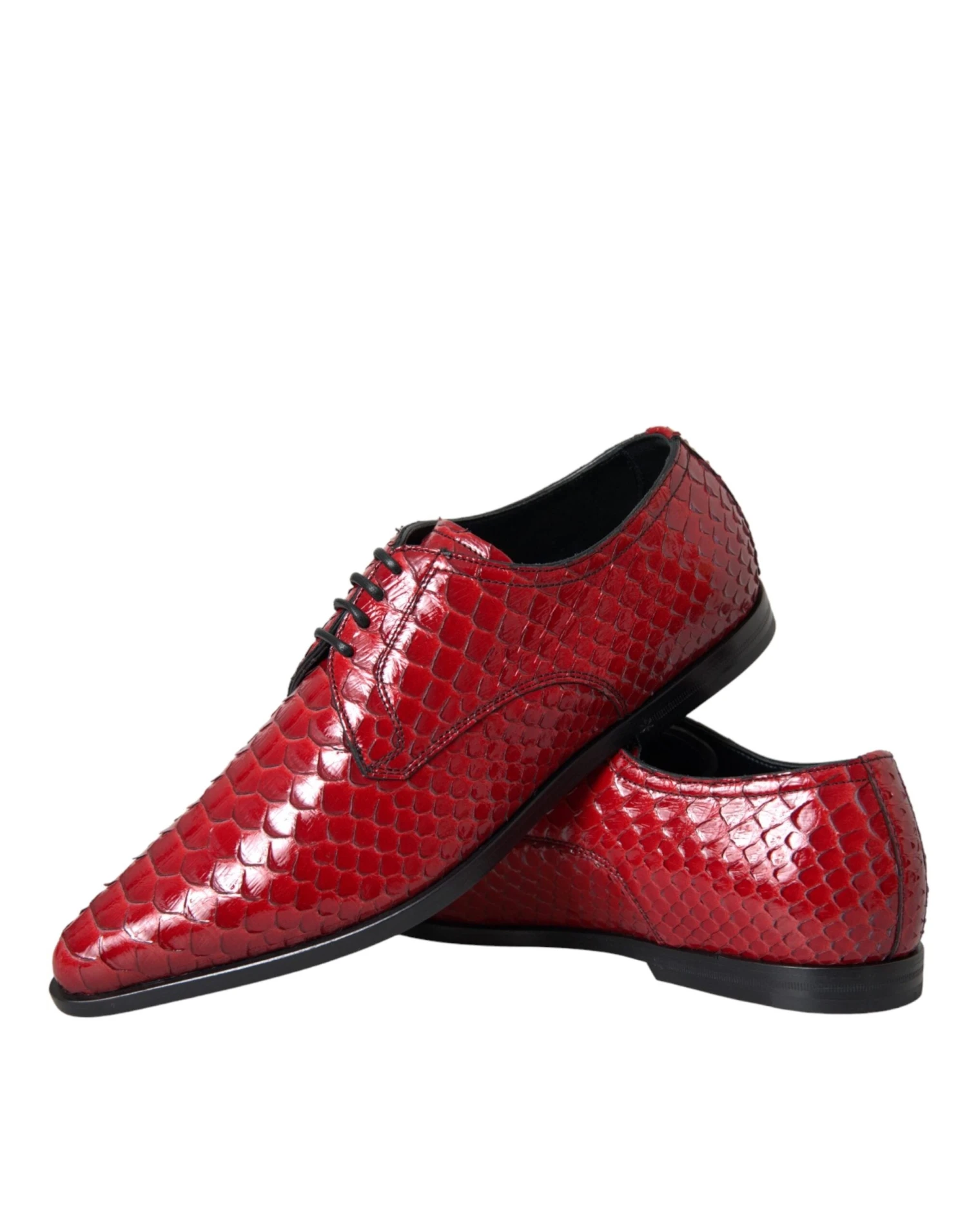 Dolce & Gabbana Red Textured Varnished Derby Men Formal Men's Shoes 8 Dolce & Gabbana Red Textured Varnished Derby Men Formal Men's Shoes - Image 6