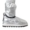 Dolce & Gabbana Metallic Silver Quilted Logo Patch Boot Women's Shoes -Lux Lair Store 4579528