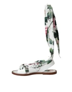 Dolce & Gabbana Multicolor Floral Print Ankle Wrap Sandals Women's Shoes -Lux Lair Store 4579915