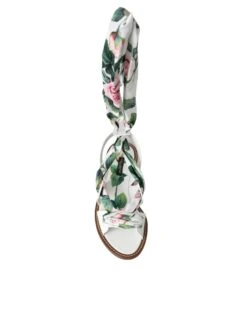 Dolce & Gabbana Multicolor Floral Print Ankle Wrap Sandals Women's Shoes -Lux Lair Store 4579917