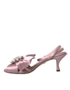 Dolce & Gabbana Pink Keira Crystal Heels Sandals Women's Shoes -Lux Lair Store 4582323