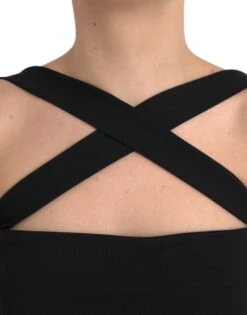 Dolce & Gabbana Black Sheath Halter Sleeveless Midi Women's Dress -Lux Lair Store 4582900