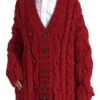 Dolce & Gabbana Red Wool Knit Button Down Cardigan Women's Sweater (Pre-Owned)