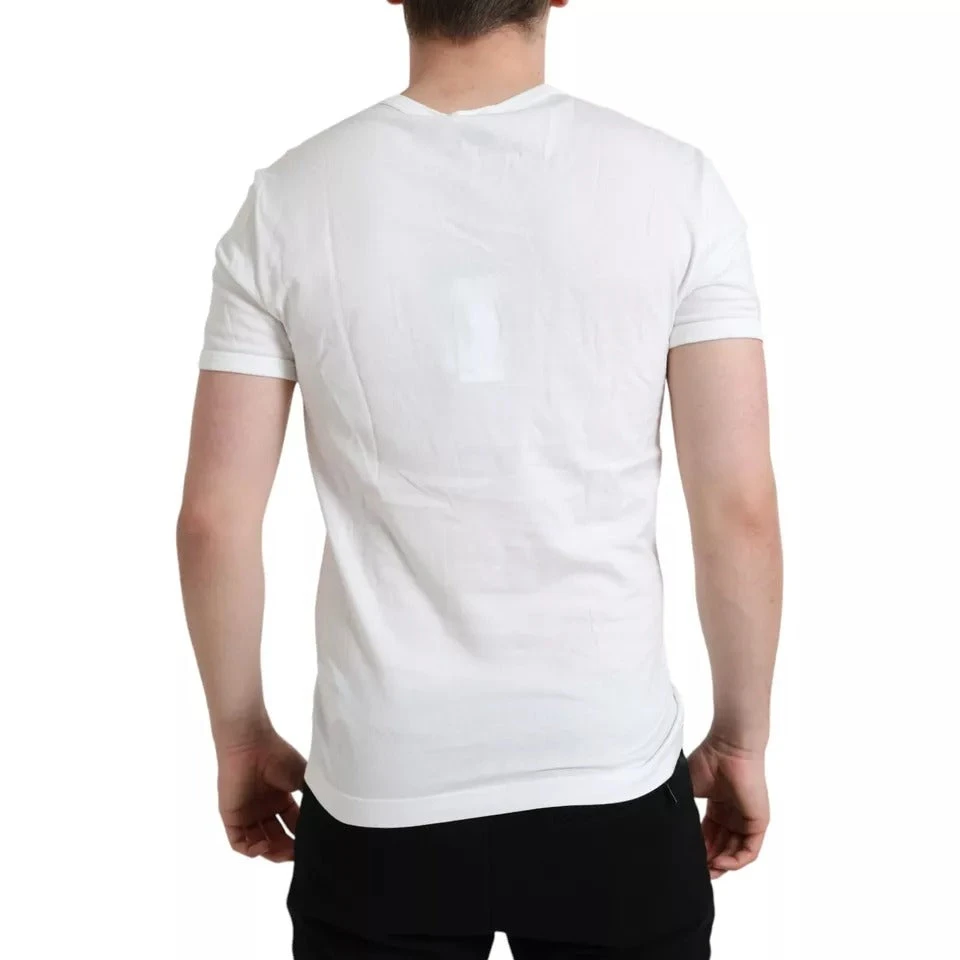 Dolce & Gabbana White Logo Embossed Crew Neck Short Sleeves Men's T-shirt (Pre-Owned) 4 Dolce & Gabbana White Logo Embossed Crew Neck Short Sleeves Men's T-shirt (Pre-Owned) - Image 2