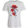 Dolce & Gabbana White Logo Floral Cotton Crew Neck Men's T-shirt (Pre-Owned)