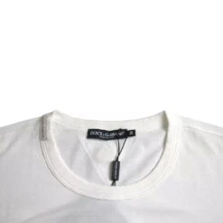 Dolce & Gabbana White Logo Floral Cotton Crew Neck Men's T-shirt (Pre-Owned) 10 Dolce & Gabbana White Logo Floral Cotton Crew Neck Men's T-shirt (Pre-Owned) -Lux Lair Store 4585414