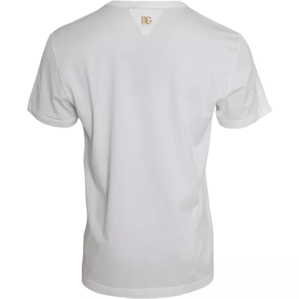 Dolce & Gabbana White Logo Floral Cotton Crew Neck Men's T-shirt (Pre-Owned) 5 Dolce & Gabbana White Logo Floral Cotton Crew Neck Men's T-shirt (Pre-Owned) - Image 3