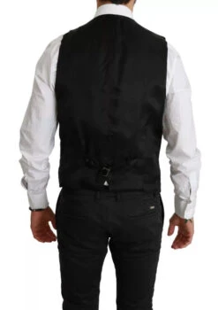 Dolce & Gabbana Black Stretch Waistcoat Formal Dress Wool Men's Vest (Pre-Owned) 10 Dolce & Gabbana Black Stretch Waistcoat Formal Dress Wool Men's Vest (Pre-Owned) -Lux Lair Store 4586324