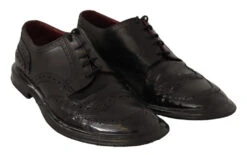Dolce & Gabbana Black Leather Brogue Oxford Dress Men's Shoes (Pre-Owned) -Lux Lair Store 4587166