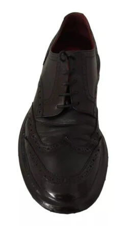 Dolce & Gabbana Black Leather Brogue Oxford Dress Men's Shoes (Pre-Owned) -Lux Lair Store 4587168