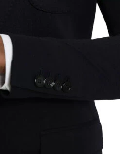 Dolce & Gabbana Blue Wool Notch Single Breasted Coat Men's Blazer 10 Dolce & Gabbana Blue Wool Notch Single Breasted Coat Men's Blazer -Lux Lair Store 4594507