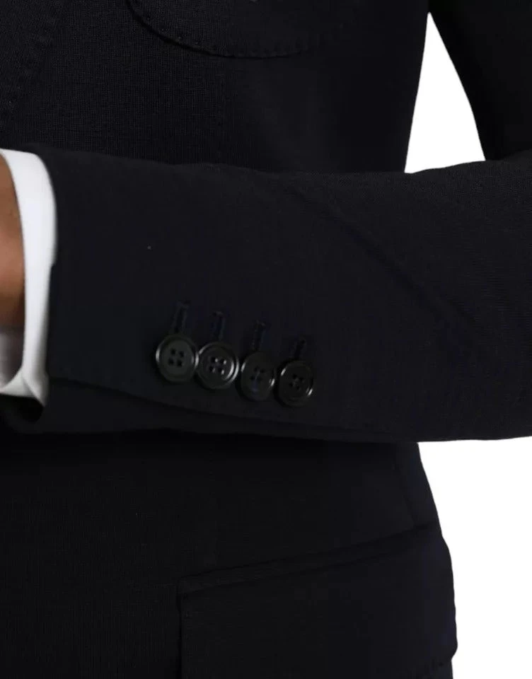 Dolce & Gabbana Blue Wool Notch Single Breasted Coat Men's Blazer 6 Dolce & Gabbana Blue Wool Notch Single Breasted Coat Men's Blazer - Image 4