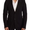 Dolce & Gabbana Black Wool Slim Fit Coat Jacket Men's Blazer 2 Dolce & Gabbana Black Wool Slim Fit Coat Jacket Men's Blazer -Lux Lair Store 4594521