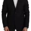 Dolce & Gabbana Black Wool Slim Fit Notch Jacket Men's Blazer 2 Dolce & Gabbana Black Wool Slim Fit Notch Jacket Men's Blazer -Lux Lair Store 4594530