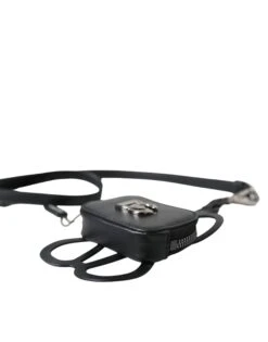 Dolce & Gabbana Black Calfskin Leather DG Logo Coin Purse Lanyard Men's Wallet -Lux Lair Store 4609268