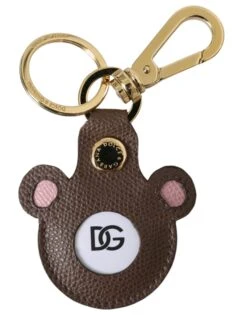 Dolce & Gabbana Multicolor Dauphine Calfskin DG Logo Keyring Men's Keychain