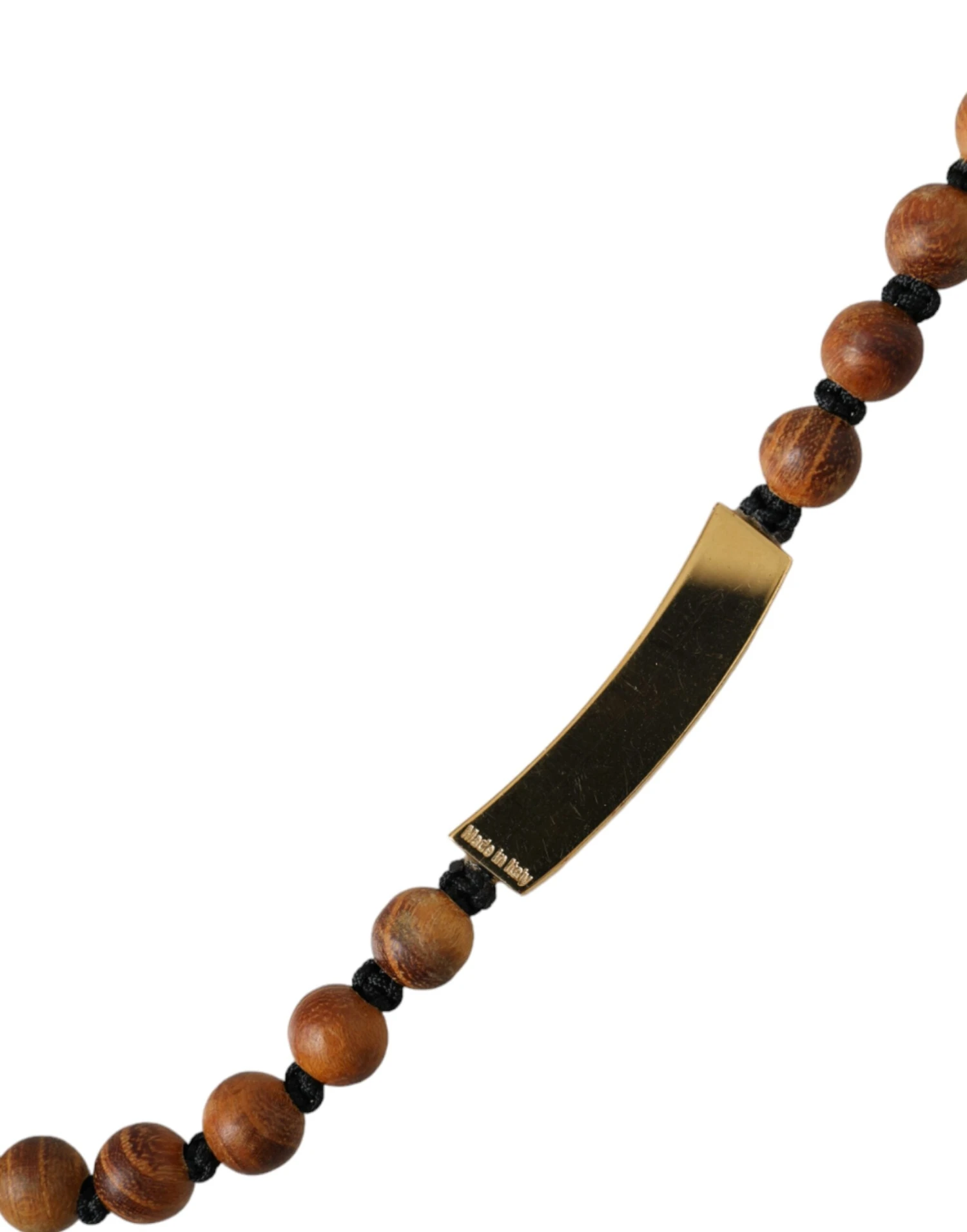 Dolce & Gabbana Black Gold Wooden Beaded Logo Men's Pendant 6 Dolce & Gabbana Black Gold Wooden Beaded Logo Men's Pendant - Image 4